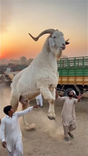 Giant Goat in Eid Mandi 😱 Biggest Goat Ever Seen in Pakistan 🐐🔥