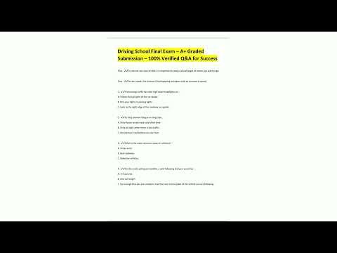 Driving School Final Exam A Graded Submission 100 Verified QA for Success35