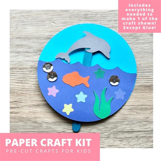 Swimming Dolphin Paper Craft Kit, Dolphin Craft Kit for Kids, Under the Sea Party Craft Kit, Kids Party Favors, Pre-cut Crafts, Diy Crafts - Etsy