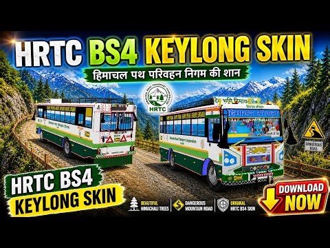 HRTC Keylong Bus Skin For Bussid Bs4 HRTC Mod 😍❤️ | Download Now | HRTC Bus Mod #bussid #hrtc