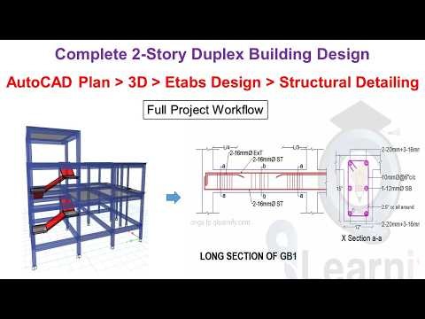 6. Mastering 2 Story Duplex Design AutoCAD, ETABS Analysis & Detailing- Beam Detailing from Etabs