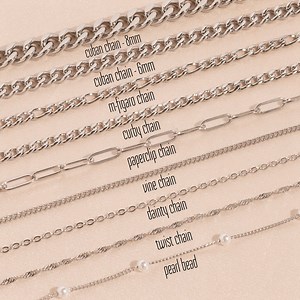 Chain Necklace, Cable Chain, Paperclip Chain, Twist Chain, Figaro, Curb Chain, Pearl Bead Chain, Cuban Chain, Chain for Kids, Christmas Gift - Etsy
