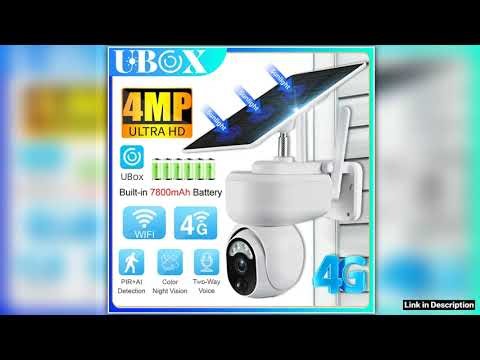Ubox Camera 4G LTE Solar Security Cameras Outdoor 2K Wireless Surveillance Camera Night Vision PIR