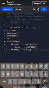 Python program to count lowercase and uppercase letters in an inputted string #python #programming