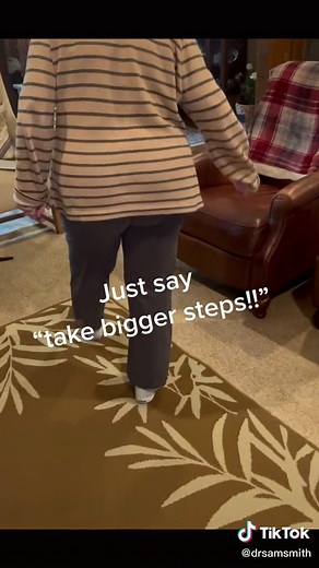 Waddle gait is so common with older adults. Lots to consider but this verbal cue works really well. #gait #walking #physicaltherapy