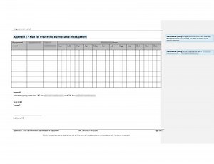 Plan for Preventive Maintenance of Equipment [ISO 9001 templates]