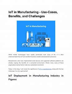 IoT in Manufacturing - Use-Cases, Benefits, and Challenges - SlideServe