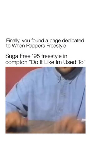 when rappers freestyle on Instagram: "Suga Free’s 1995 freestyle in Compton on Do It Like I’m Used To was straight West Coast confidence. The delivery the swagger and the way he talked on the beat felt effortless like he was not even trying. This was that era where freestyles were about personality as much as bars. Smooth disrespectful and unapologetically Compton. You could hear the influence and the originality at the same time. Moments like this are why old school freestyles still hit differe