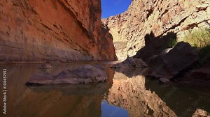 Rio Grande river flows through Santa Elena Canyon in Big Bend National Park