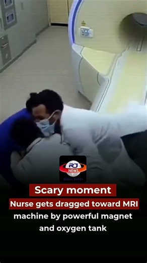 A nurse in an MRI room who brings in a metal oxygen cylinder by mistake. The machine's super strong