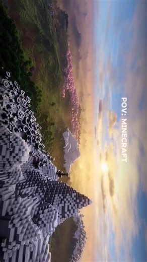 Minecraft Distance horizon + Bliss Shader #minecraft #shorts