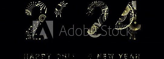 Happy chinese new year 2024 year of dragon. Chinese New Year background with golden fireworks on text 2024. Chinese new year party background. Colorful new year 4k video.