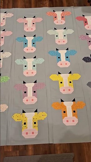 Finished My Cute Cow Quilt Top! #beginnersewingproject