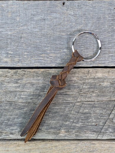 Brown Braided Leather Keychain Round Braid With Turk's Head Knot Key Fob - Etsy