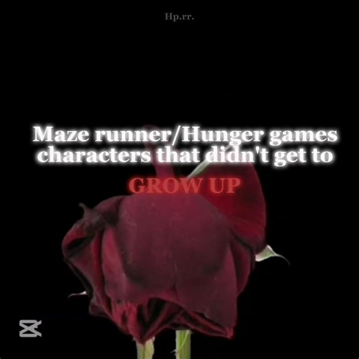 Maze runner and Hunger games characters that didn't get to grow up... 😭🌹