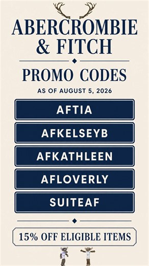 Abercrombie & Fitch Promo Codes as of August 5, 2026