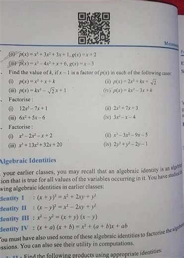 (ii) p(x)=x+3x²+3x+1, g(x)=x+2 (iii) p(x) = x²-4x²+x+6, g(x)=x−... | Filo