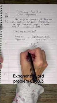 8th 8.3 Exponents word problem #exponents