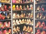 Coco Austin shows off her massive shoe selection after 20 years of collecting