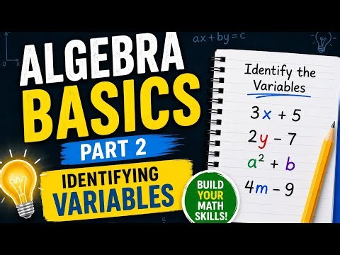 Algebra Basics | Part II | Fundamentals : Basic Algebra | Identify Variables#algebra #algebrabasics