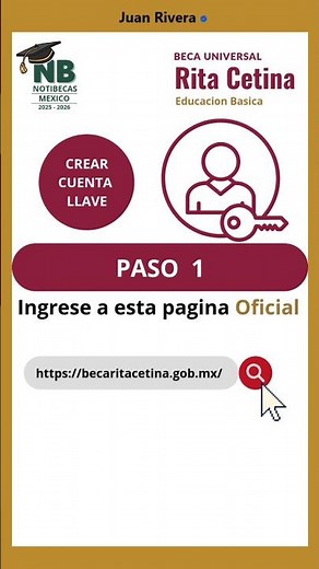 TUTORIAL: CREAR CUENTA LLAVE, PARA REGISTRO BECA RITA CETINA, PREESCOLAR Y PRIMARIA 🧑‍🎓