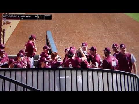 Little Rock's Ty Rhoades hits 3 run home run vs. Samford