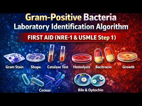 Gram-Positive Bacteria Laboratory Identification Algorithm | First Aid (NRE-1 & USMLE Step 1)Part 9