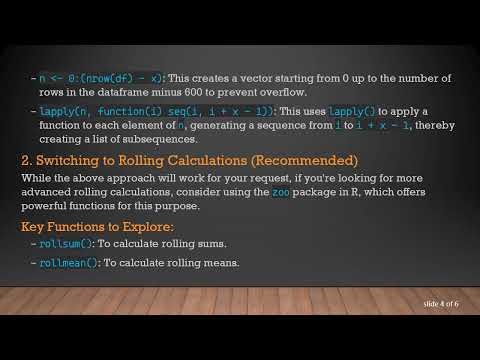 Generating Subsequences in R for Data Analysis
