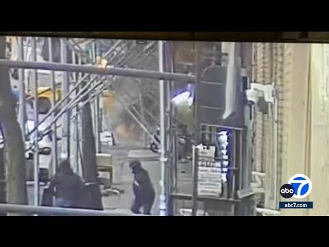 Dramatic video shows moment NY apartment building collapses