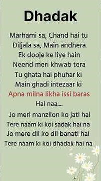 Dhadak song lyrics❤️‍🩹🌸 #lyrics #songlyrics #music #dhadaksong #soulfulmusic #love