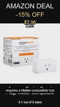 Amazon Basics Smart Plug Works with Alexa Google Home and Apple HomeKit Requires Matter Hub