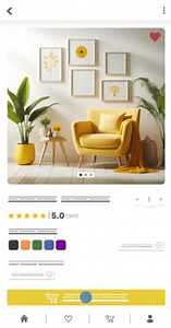 Online marketplace application and website animation. E-commerce and shopping for furniture products. Marketing, commerce and seat sales home page.