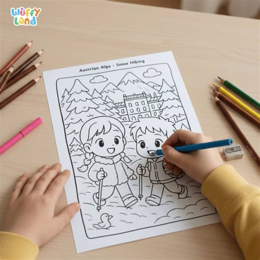 Austria Coloring Pages | Austria Landmarks, Culture & Traditions Coloring Sheets