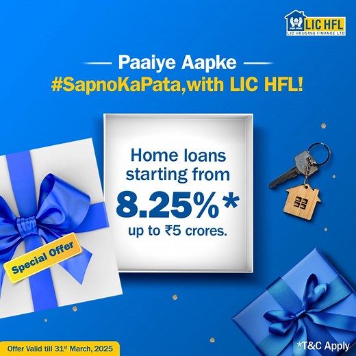 7.3K views · 36 reactions | MARCHing in with a special offer! LIC HFL is offering home loans starting from 8.25%* interest rate! Apply now to avail the offer. *T&C Apply. #LICHFL #HousingFinance #HomeLoans #UnlockYourDreamHome #LICHFLMarchOffer | LIC Housing Finance Limited | Facebook