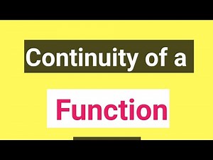 Continuity of a Function