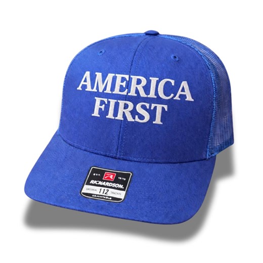 America First Embroidered Trucker Hat — Richardson 112 Mesh Cap — Bold Patriotic USA Hat — Adjustable Structured Snapback - Etsy