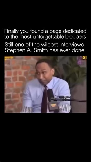 @unforgettablebloopers on Instagram: "In this interview, Stephen A. Smith listens as his guest tells a story loaded with unintentional innuendos, each one landing harder than the last. Smith’s reactions are subtle but obvious as he looks away, pauses, and visibly fights the urge to laugh. The tension builds because the guest continues without realizing how the phrasing sounds. The clip stands out because of Smith’s restraint, trying to maintain professionalism while the conversation keeps drifti