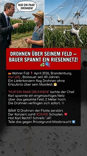 DROHNEN ÜBER SEINEM FELD — BAUER SPANNT EIN RIESENNETZ! 🚜🪁