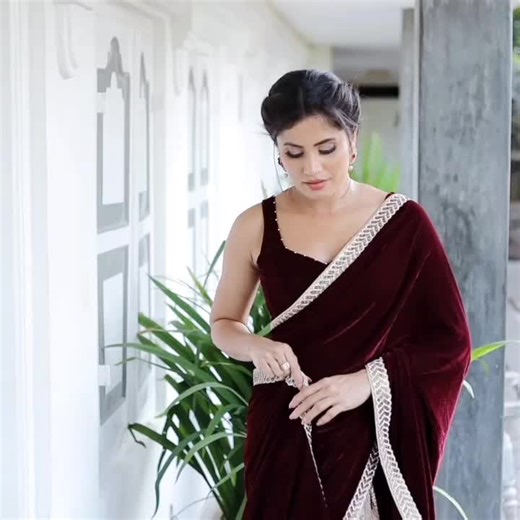 Elegant Velvet and Pearl Worked Saree Jacket Designs for Brides 2023