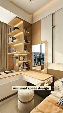 Smart window workspace, motor curtains, desk, storage, cozy seating, lighting & space-saving design🪟