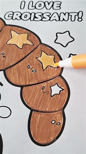 Let's color this cute croissant Acrylic marker coloring #adultcoloring