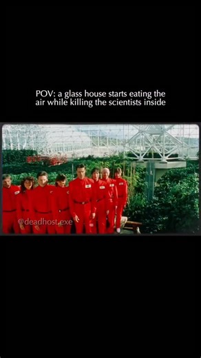 deadhost.exe on Instagram: "On September 26, 1991, eight researchers known as Biospherians were sealed inside Biosphere 2 in Oracle, Arizona. This massive three acre glass structure was designed to be a self sustaining alien world on Earth. The team included scientists like Jane Poynter and Roy Walford who expected to live in a perfect paradise. Instead, they entered a two year psychological and physical nightmare. The project suffered a catastrophic failure when the oxygen levels began to plumm