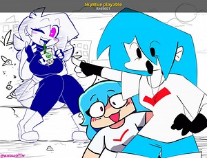 SkyBlue playable Mod for Friday Night Funkin' | FNF Mods