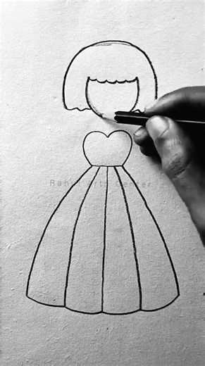 Simple little princess drawing with pencil 🎎