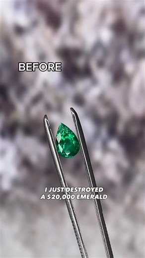 Jorge Rodriguez on Instagram: "Emeralds are treasures of the earth, but they are also delicate by nature. They sit around a 7.5 to 8 on the Mohs hardness scale, which means they are strong enough for daily wear but still vulnerable to sharp impact. And impact is exactly what happened here. This emerald was loose. No gold surrounding it. No prongs. No bezel. Just a bare gem meeting porcelain tile. Tile is harder and unforgiving. There was no cushion. No buffer. The result was a clean break at the