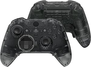 eXtremeRate Full Set Shell Buttons for Xbox One Elite Series 2 Controller, Clear Black Replacement Faceplate Back Plate Bottom Shell with Buttons for Xbox Elite Series 2 Core Controller - Model 1797