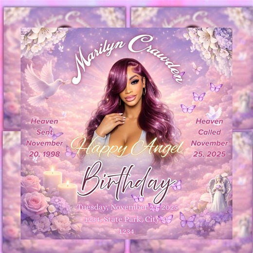 Balloon Release Flyer, Memorial Flyer, Funeral Flyer, Funeral Announcement Flyer, Elegant Memorial Template, Editable Canva Template. - Etsy