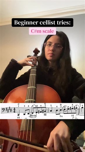 Donna G on Instagram: "Beginner cellist tries the C# minor scale #cello #beginnercellist #cellist"