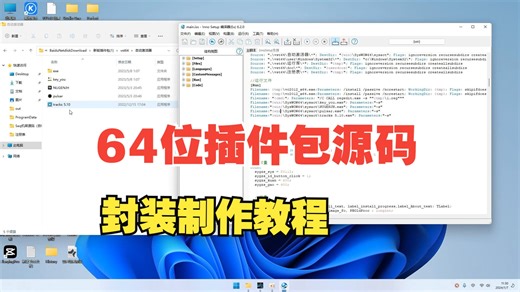 【64位插件包源码】inno工具制作插件包效果器源代码 宿主机架源码封装打包教程