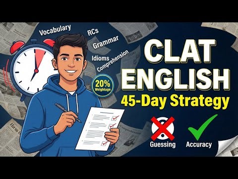 CLAT English Strategy 2026 | 45-Day Roadmap to Score High 🔥 | Complete Preparation Plan